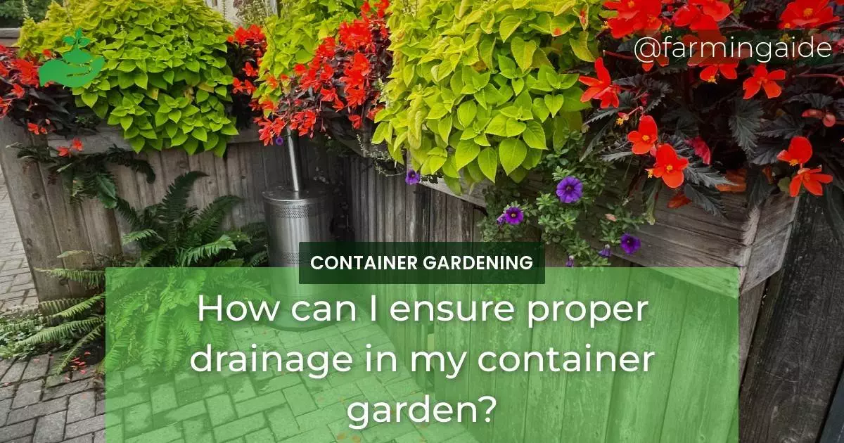 How can I ensure proper drainage in my container garden?