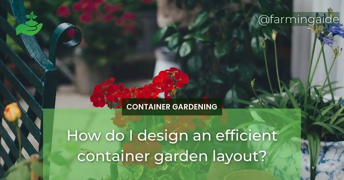 How do I design an efficient container garden layout?
