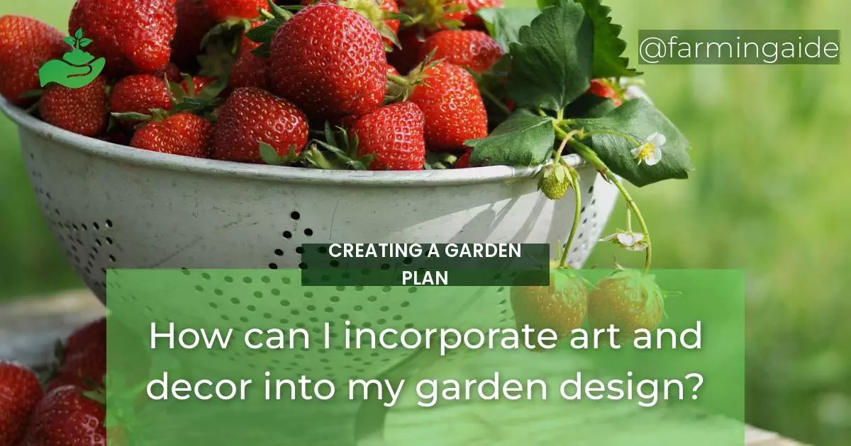 How can I incorporate art and decor into my garden design?